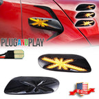 2X Union Jack Amber LED Fender Side Marker Lights for Mini Cooper (2014–2023)