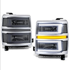 C-Shape LED DRL Sequential Turn Headlights for Silverado 1500 (2014–2015)
