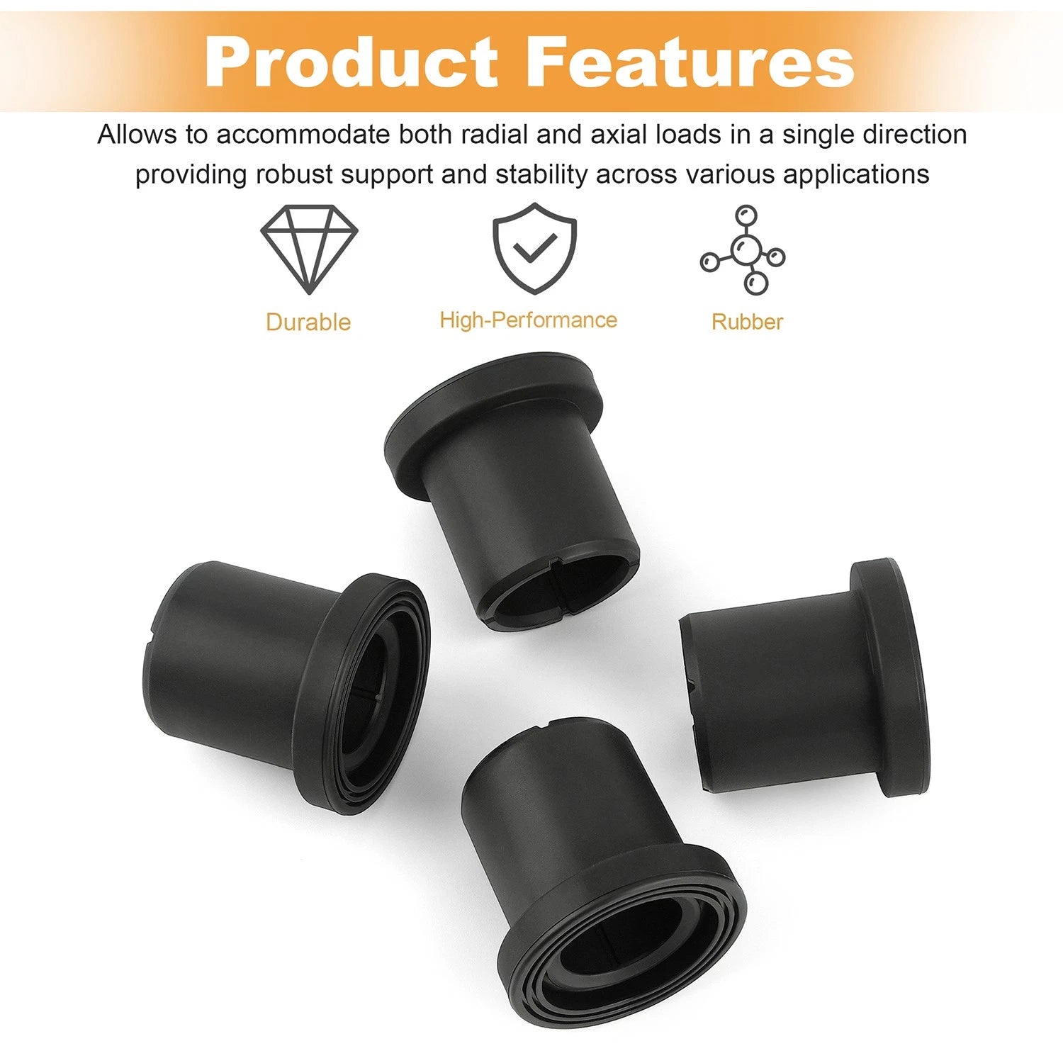 4X A-Arm Bushing Isolators M158746 for John Deere Gator 625i 825i 5E 6E 6D