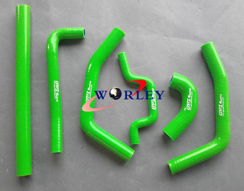 Hose Kit & Aluminum Radiator for Kawasaki KXF250 KX250F (2009-2010) GREEN
