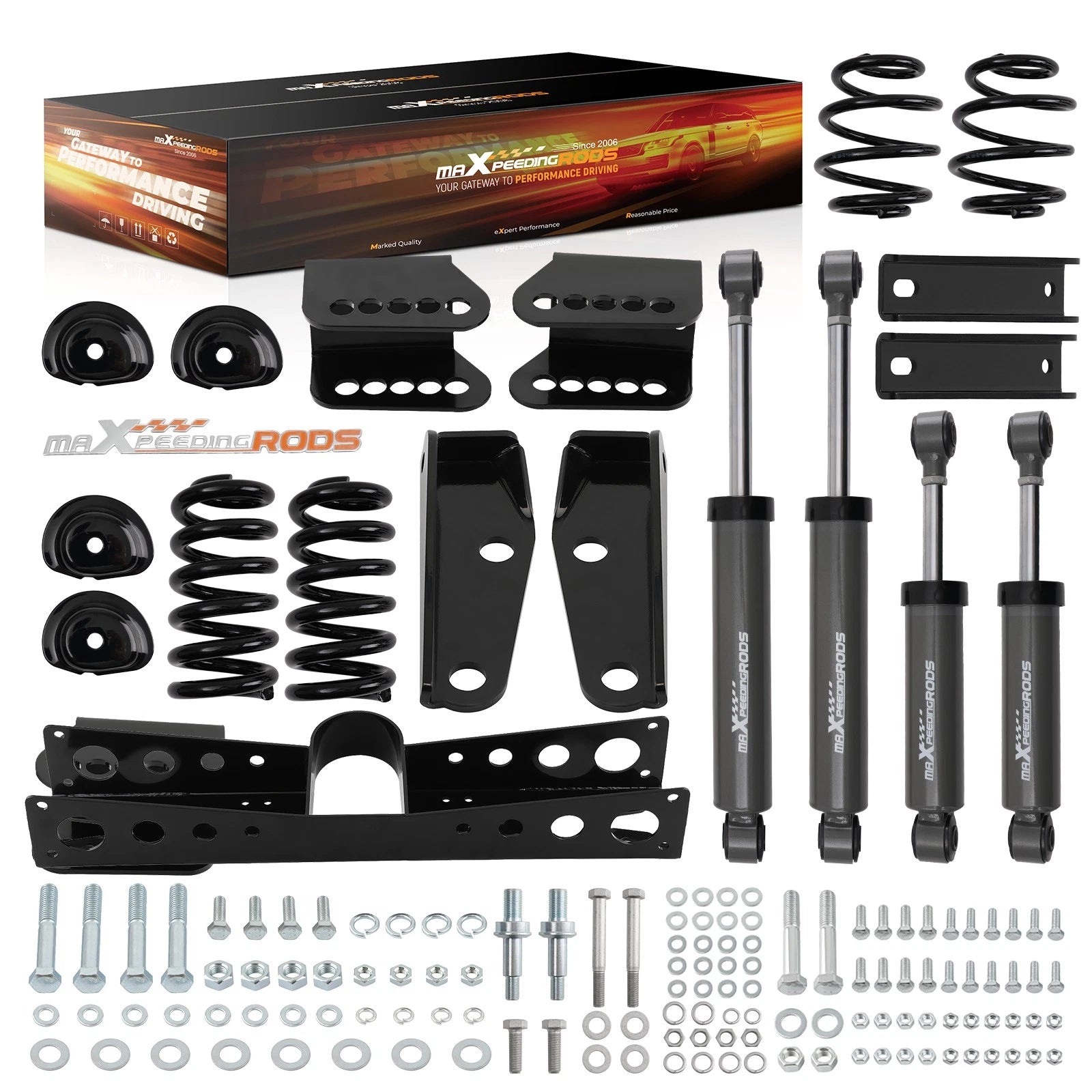 3" / 5" Drop Lowering Kit w/ Trailing Arm Crossmember for Chevy C10 (1963–1972)