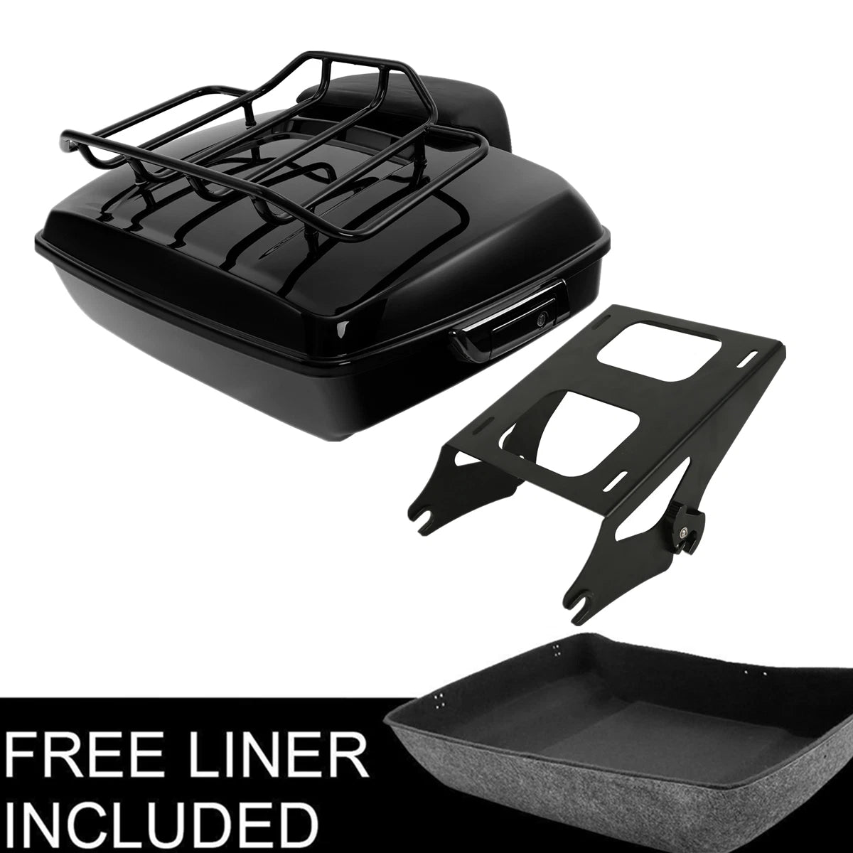 Chopped Trunk Pad Mount Rack for Harley Touring Street Road Glide (2014–2023)