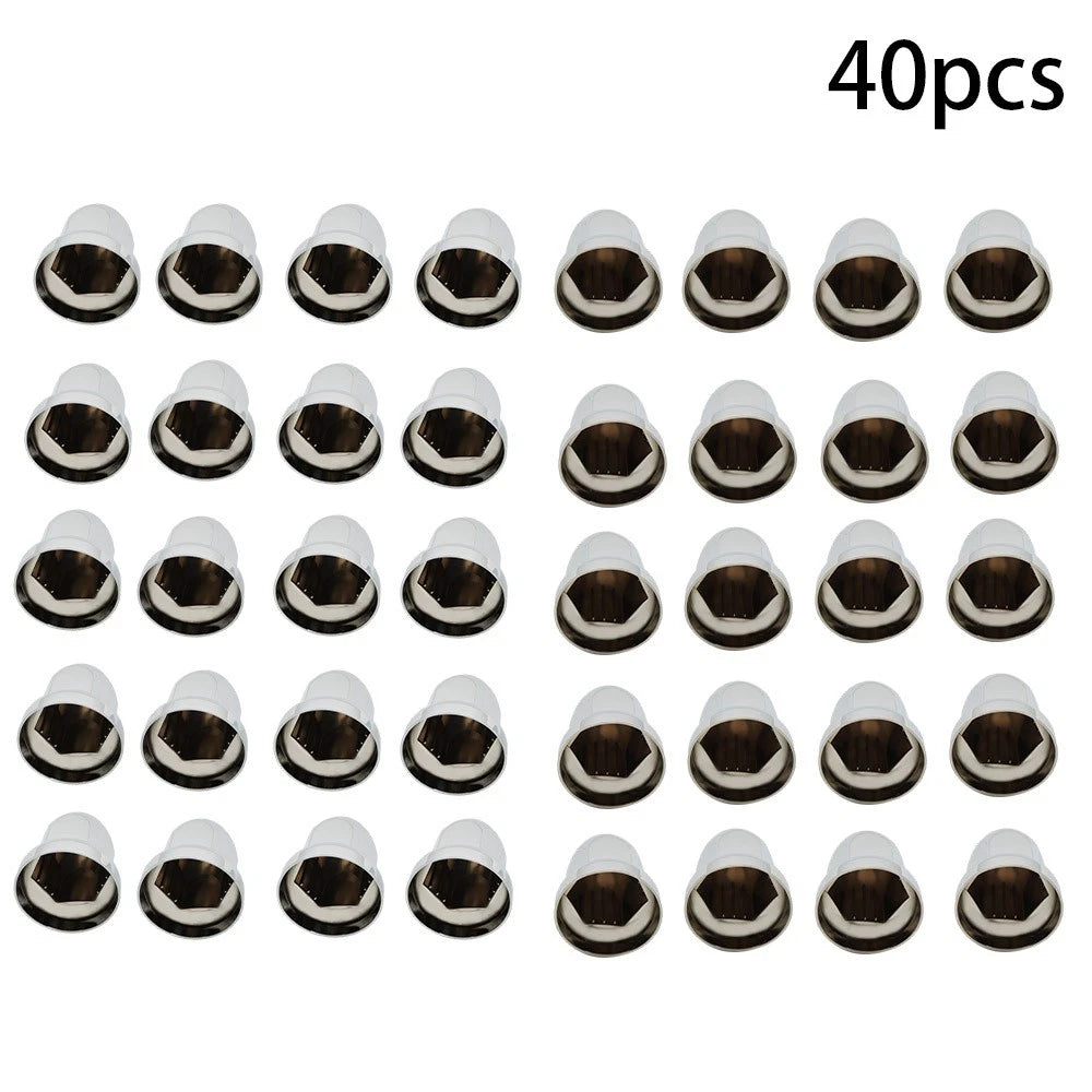 Set of 40 Chrome Lug Nut Covers for Semi Trucks (Fits Various Models)