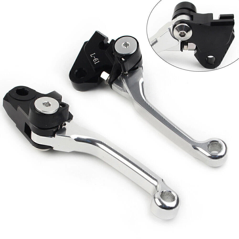 Silver Pivot Brake Clutch Levers for Kawasaki KX250F/KX450F (2004–2023)