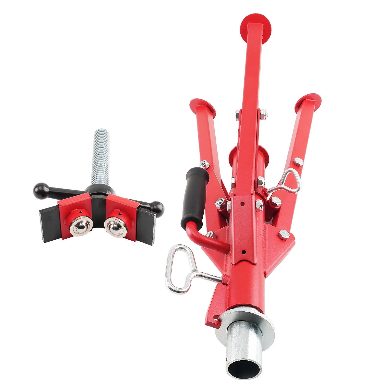 Adjustable Ball Transfer Pipe Jack Stand for Welding Support (24-42in)
