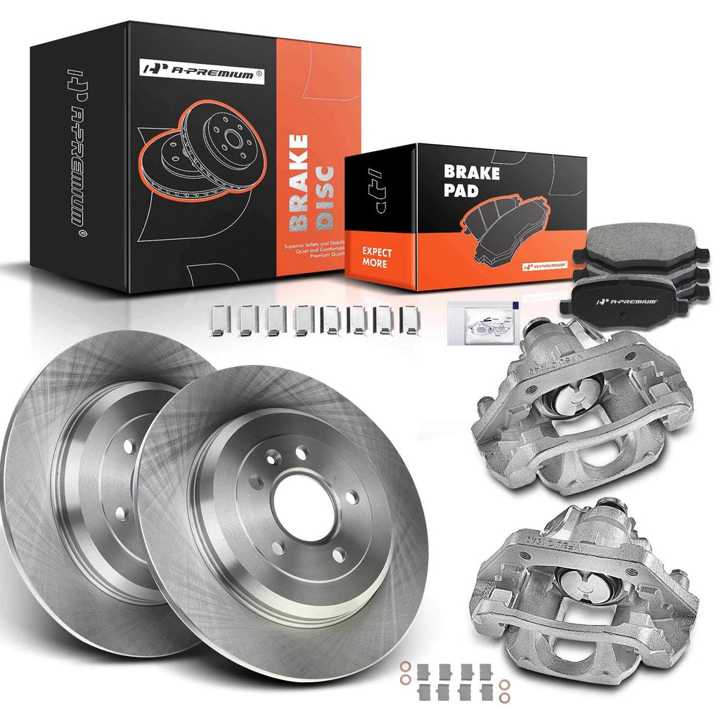 Rear Rotors & Pads Set for Ford Explorer Taurus Lincoln MKT 