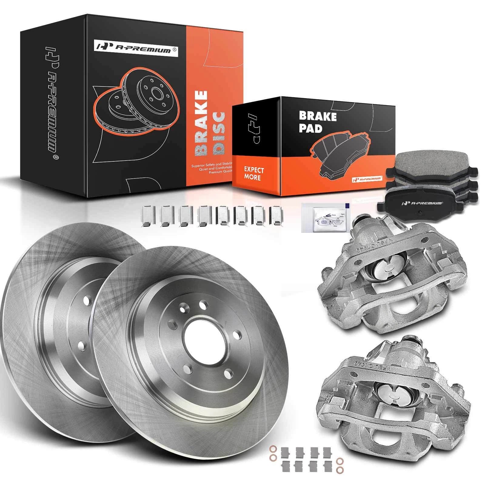 Rear Rotors & Pads Set for Ford Explorer Taurus Lincoln MKT 