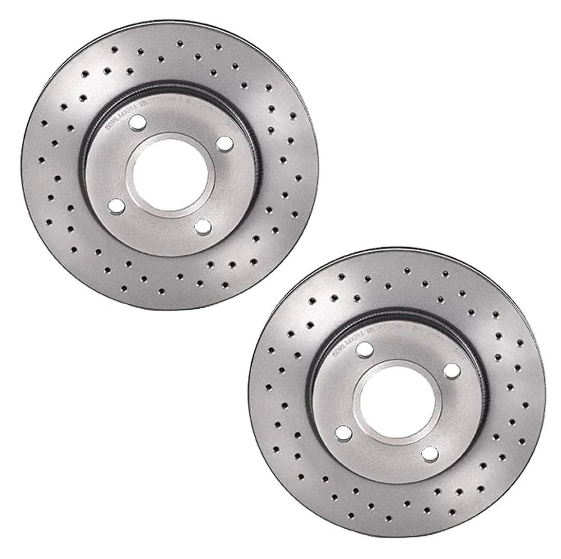 Set of 2 Brembo Xtra Drilled Front Brake Disc Rotors for Ford Focus (2000–2004)