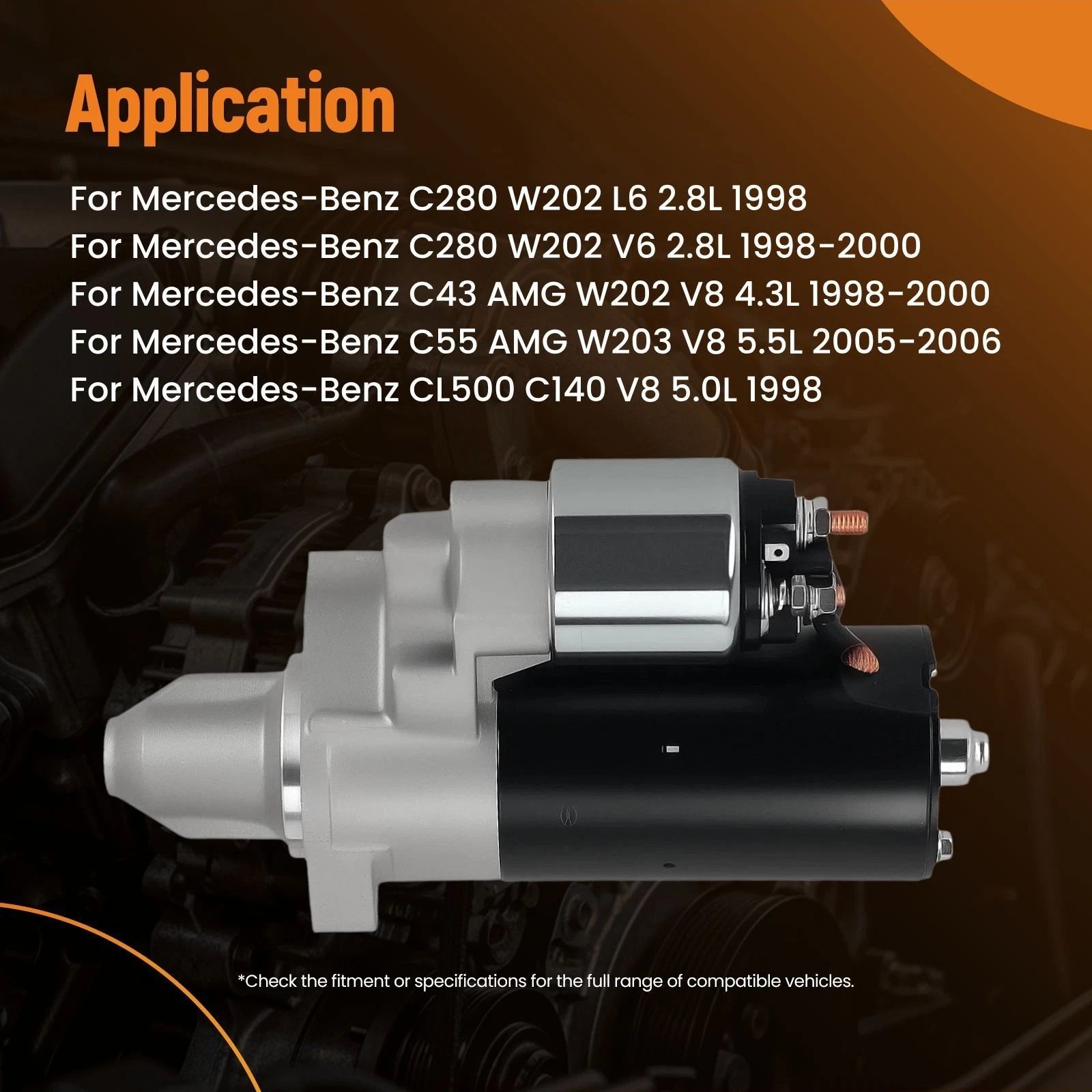 1.7KW 10T Starter Motor for Mercedes-Benz CLK320 CLK500 (1998–2006) 17757