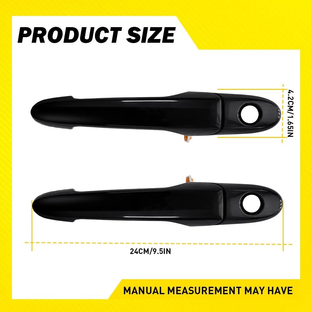 Set of 2 Black Front Exterior Door Handles for Chevy Cobalt (2005–2010)