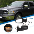 Tow Mirrors for Dodge Ram 1500 (2009–2018) with Temperature Sensor, Black, 1 Pair