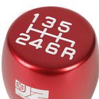 J2 Universal Aluminum Shift Knob Red Flat Top Teardrop w/ Adapters