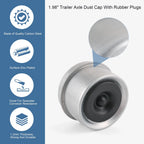 2X Trailer Axle Dust Cap Grease Cover for RV Camper (Universal Fit)