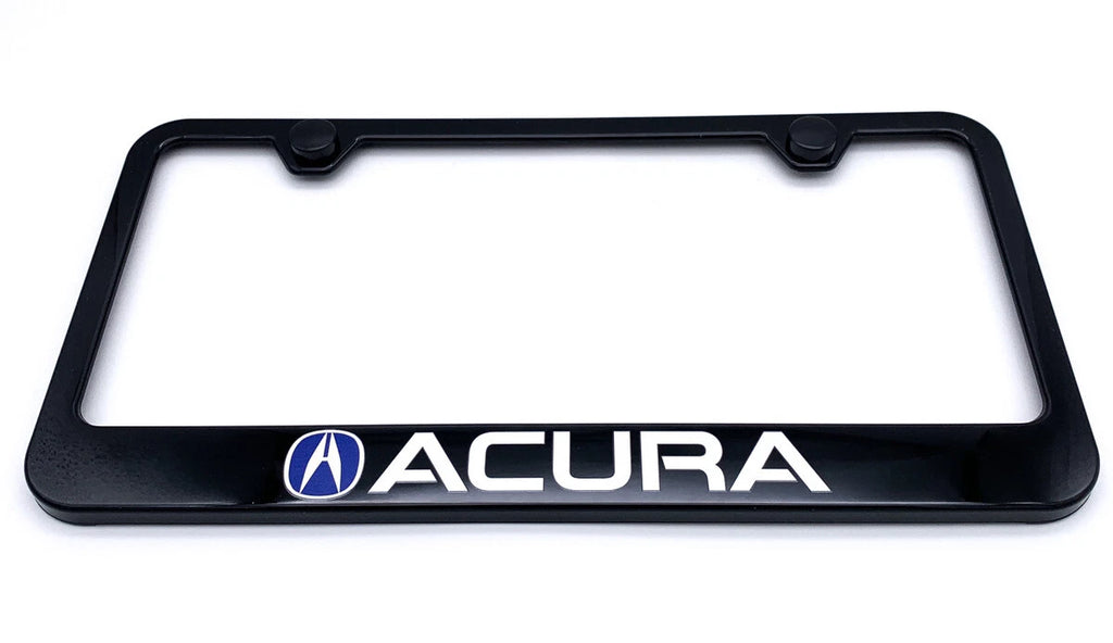 License Plate Frame Front for Acura with Black Plastic Blue Logo (1997–2025)
