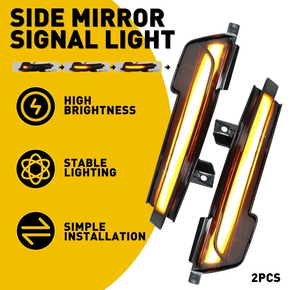 Smoked Amber LED Sequential Blinker Side Mirror Signal Light for Mustang (2015–2023)