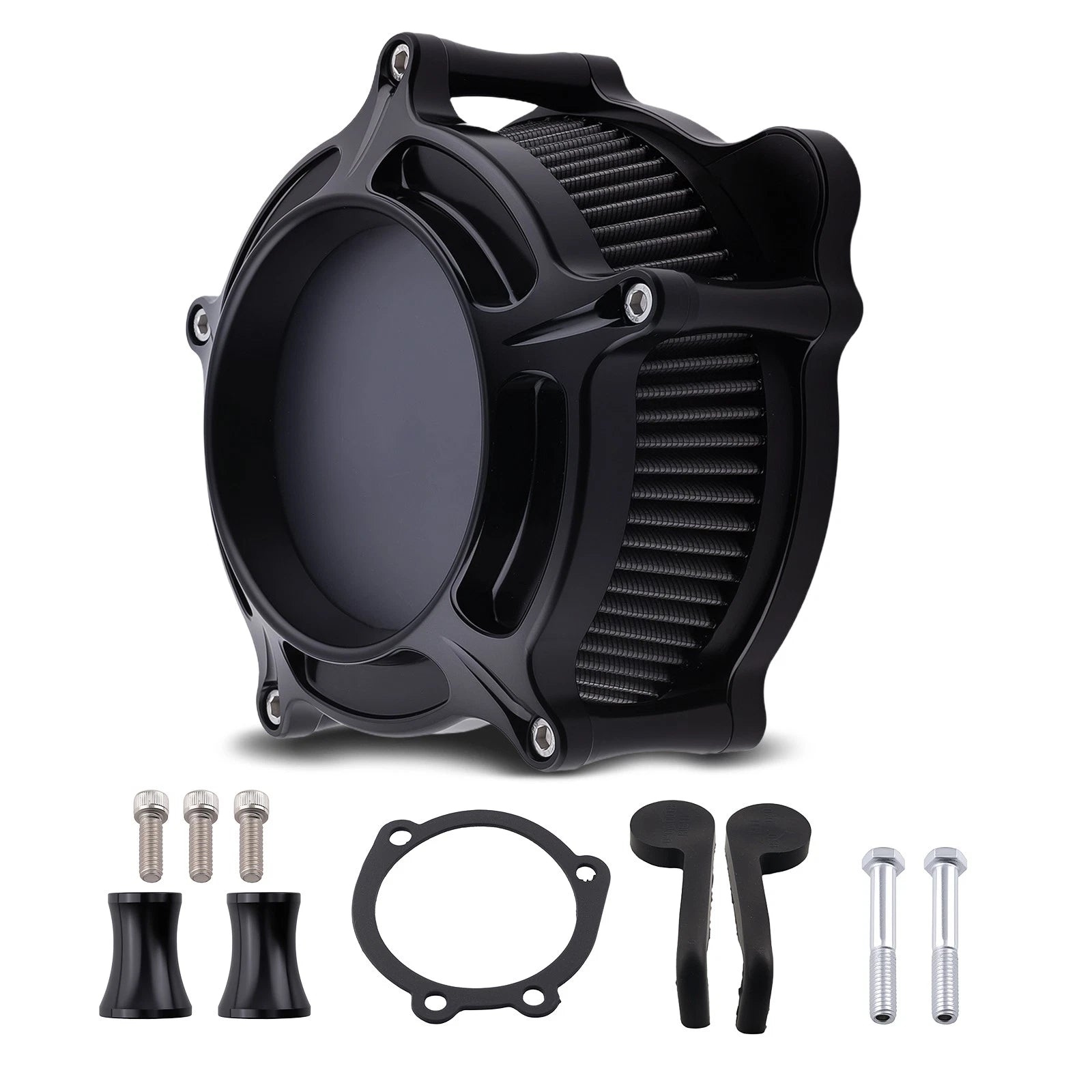 Air Filter Assembly for Harley Davidson Touring Dyna Softail (2000–2017) Black