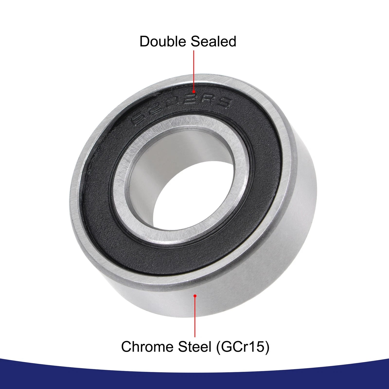 Set of 2 6202-2RS Ball Bearings for Various Models (15x35x11mm)