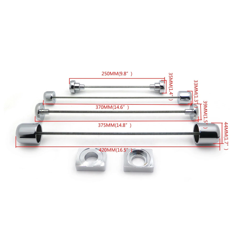 Chrome Fork Axle Caps for Kawasaki ZX14 ZX14R (2006–2009)