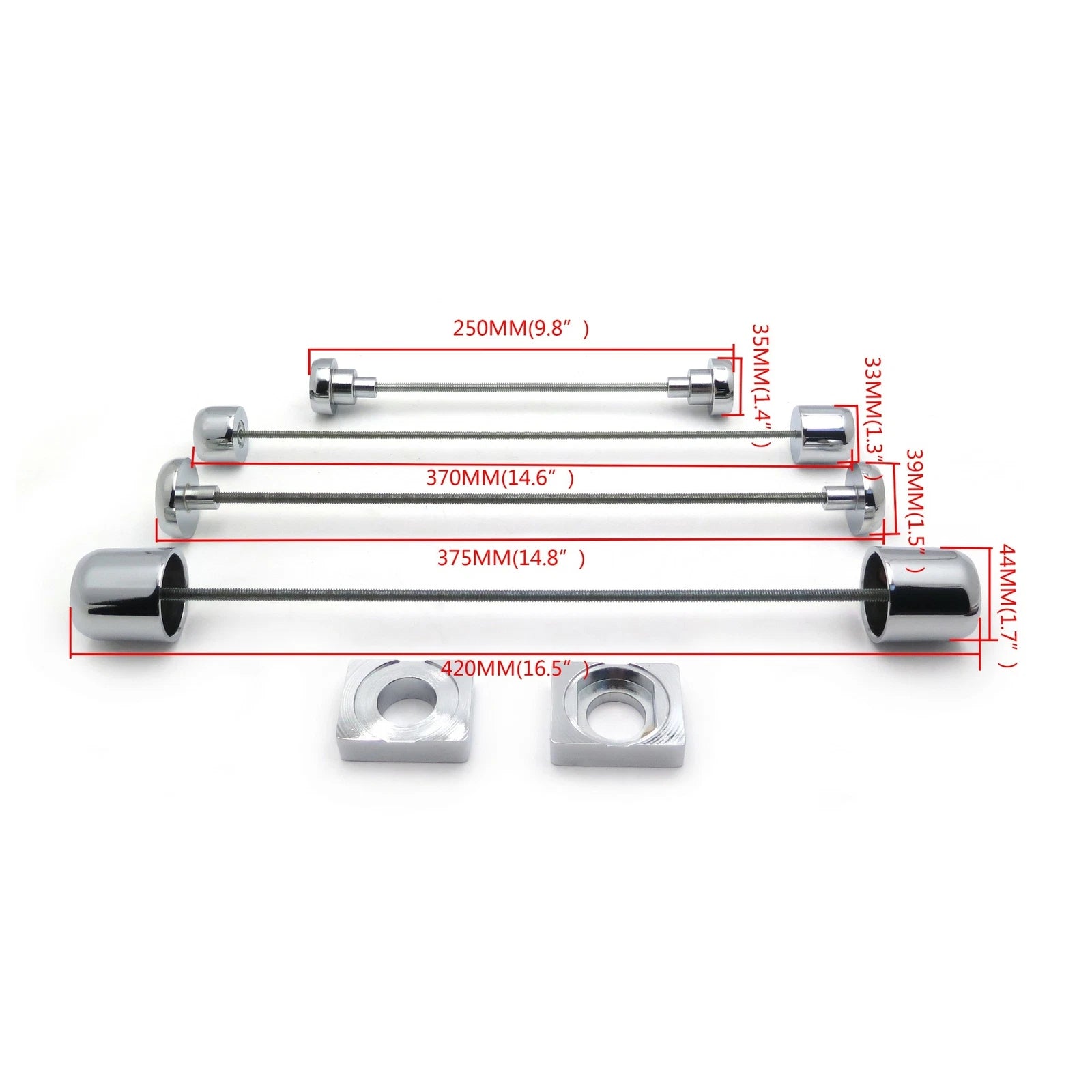 Chrome Fork Axle Caps for Kawasaki ZX14 ZX14R (2006–2009)