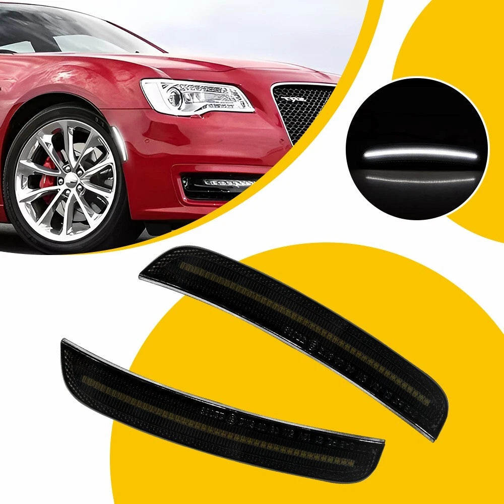 Set of 2 White LED Side Marker Light Lamps for Chrysler 300 (2015–2023)