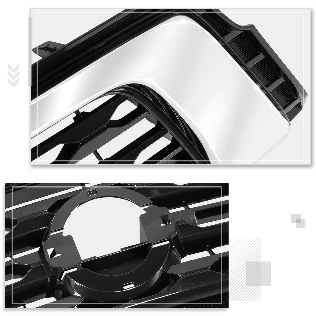 Grille Shell for Nissan Pathfinder (2019–2020) w/Badge Slot & Silver Trim