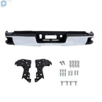 Rear Bumper Assembly for Sierra Silverado 2500HD 3500HD (2015–2019) Chrome Steel