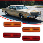 Set of 4 Amber Front Red Rear Side Marker Light Lenses for Plymouth Turismo