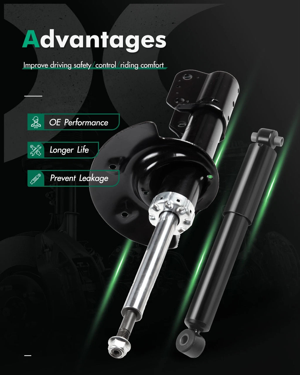 Set of 4 Strut Shocks Absorbers for Buick Rendezvous (2002–2007) Pontiac Aztek (2001–2005)