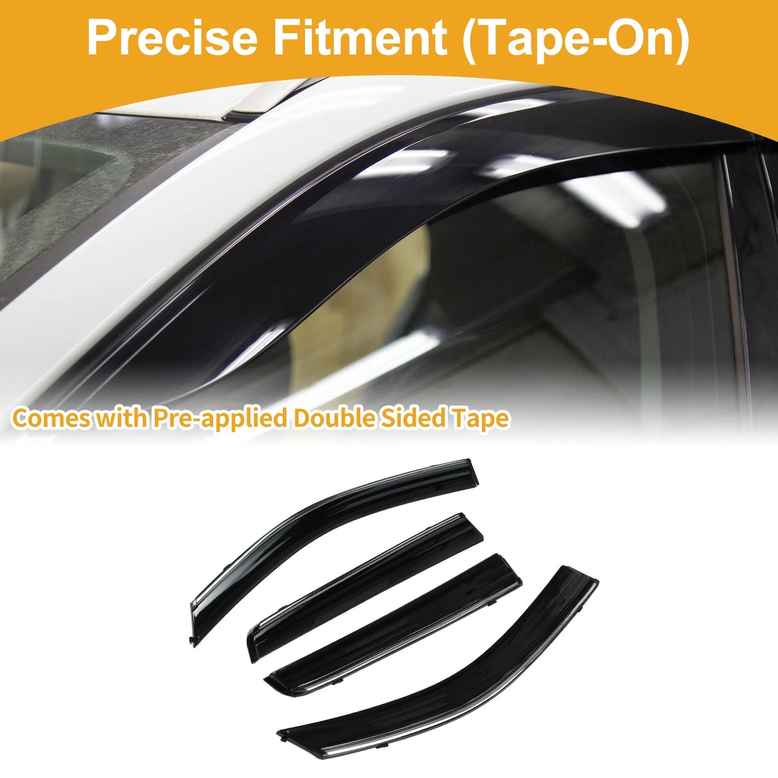 Set of 4 Window Deflectors for Mitsubishi Outlander Sport RVR (2011–2024) Black
