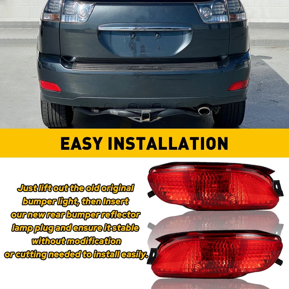 Set of 2 Rear Bumper Reflector Lights for Lexus RX330 (2004–2006)