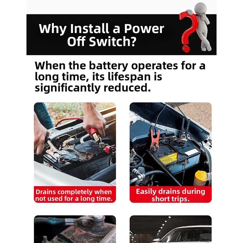 Heavy Duty Power Disconnect Switch for RV Boat Truck Batteries (12V 24V)