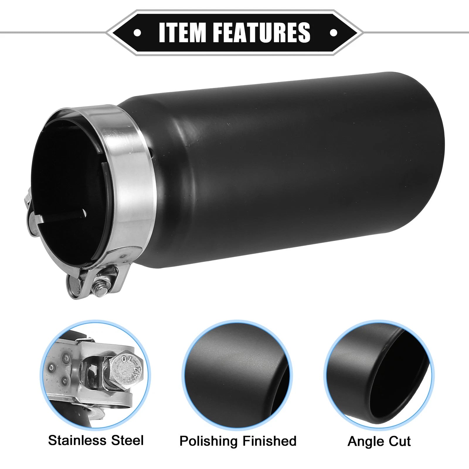 2.8" Inlet 8.5" Length Exhaust Tip Tailpipe for Toyota Tacoma (2005–2023)
