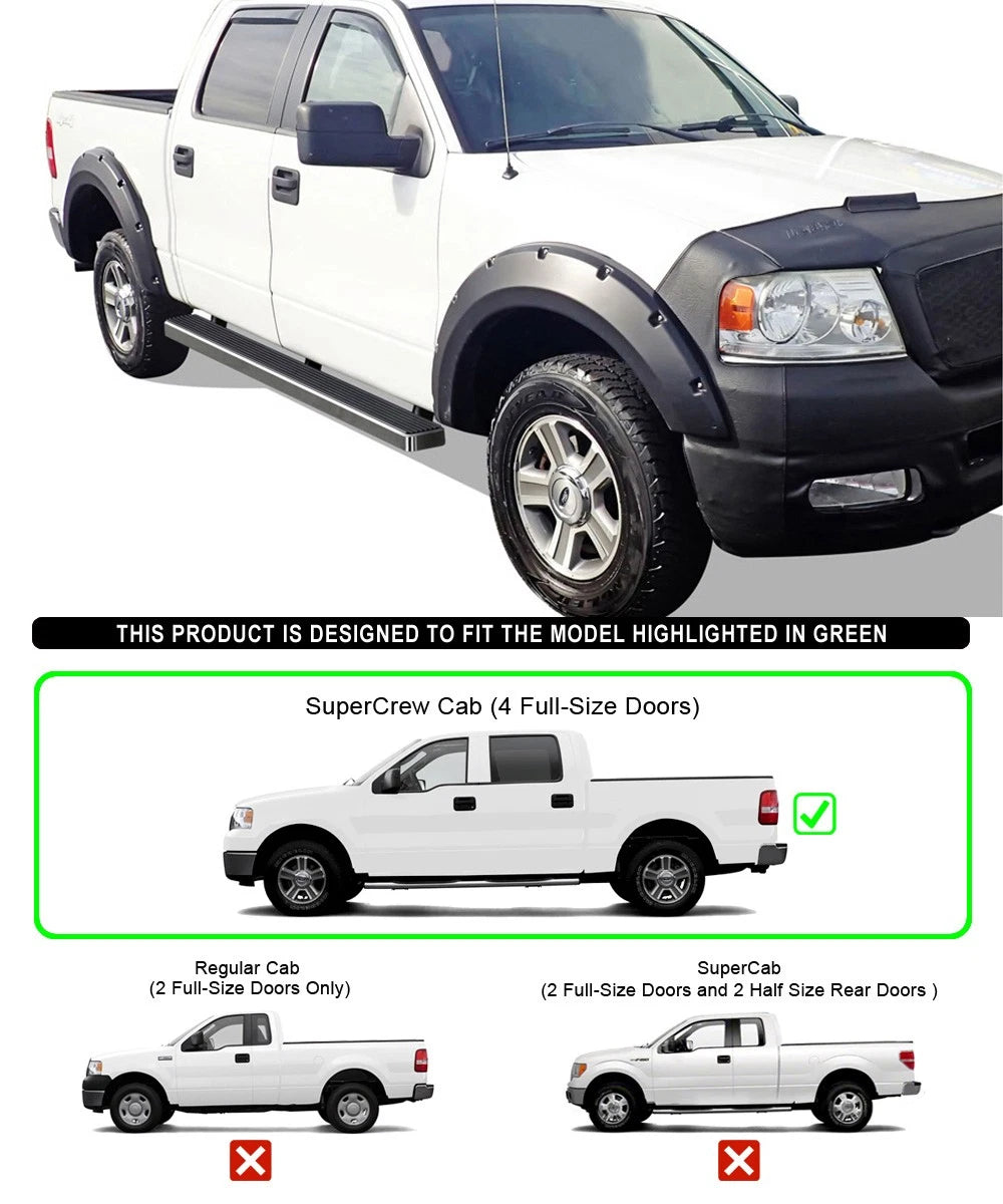 5-Inch Running Boards for Ford F150 SuperCrew Cab (2004-2008)