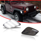 2X Smoked LED Front Fender Side Marker Lights for Jeep Wrangler (1997–2006)