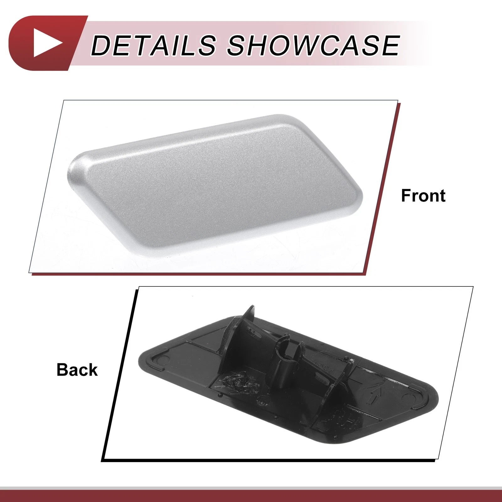 Front Right Washer Nozzle Cover Cap for Subaru Outback (2010–2012) Silver Tone