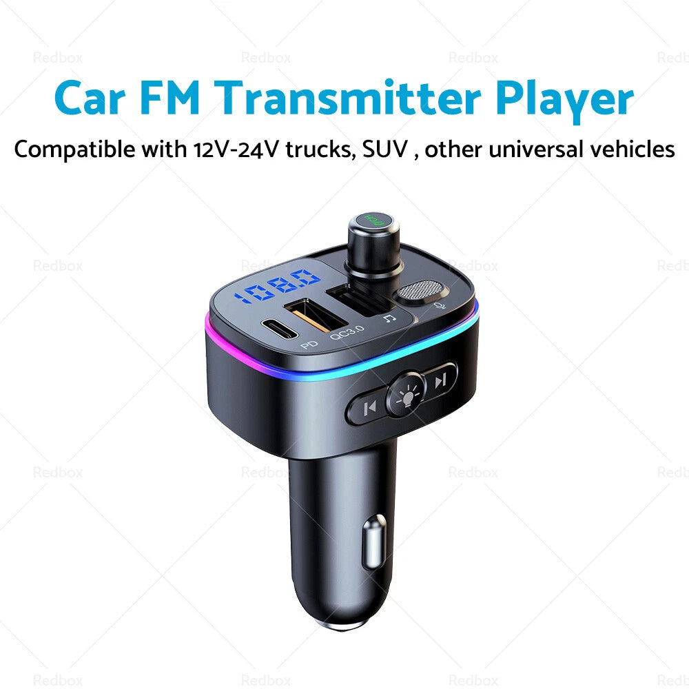 Bluetooth FM Transmitter Wireless Car Radio Adapter for