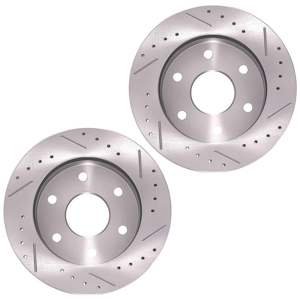 Front Drilled Slotted Brake Rotors & Pads for GMC K1500 Suburban (1992–1999) S5569