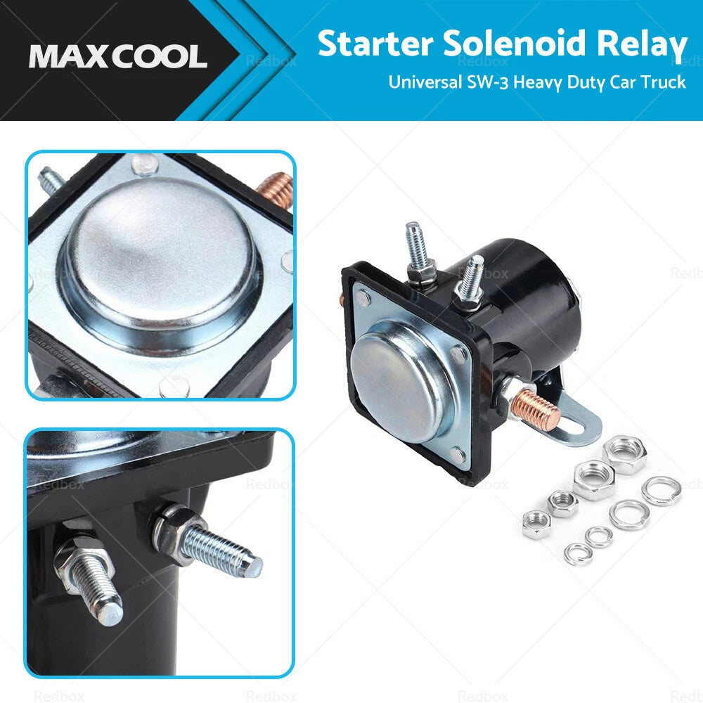Starter Solenoid Relay for Ford (12V, SW-3, H/D, 4 Terminal)
