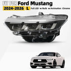 Full LED Headlight w/DRL & Bulbs for Ford Mustang (2024–2026) Left Driver Side