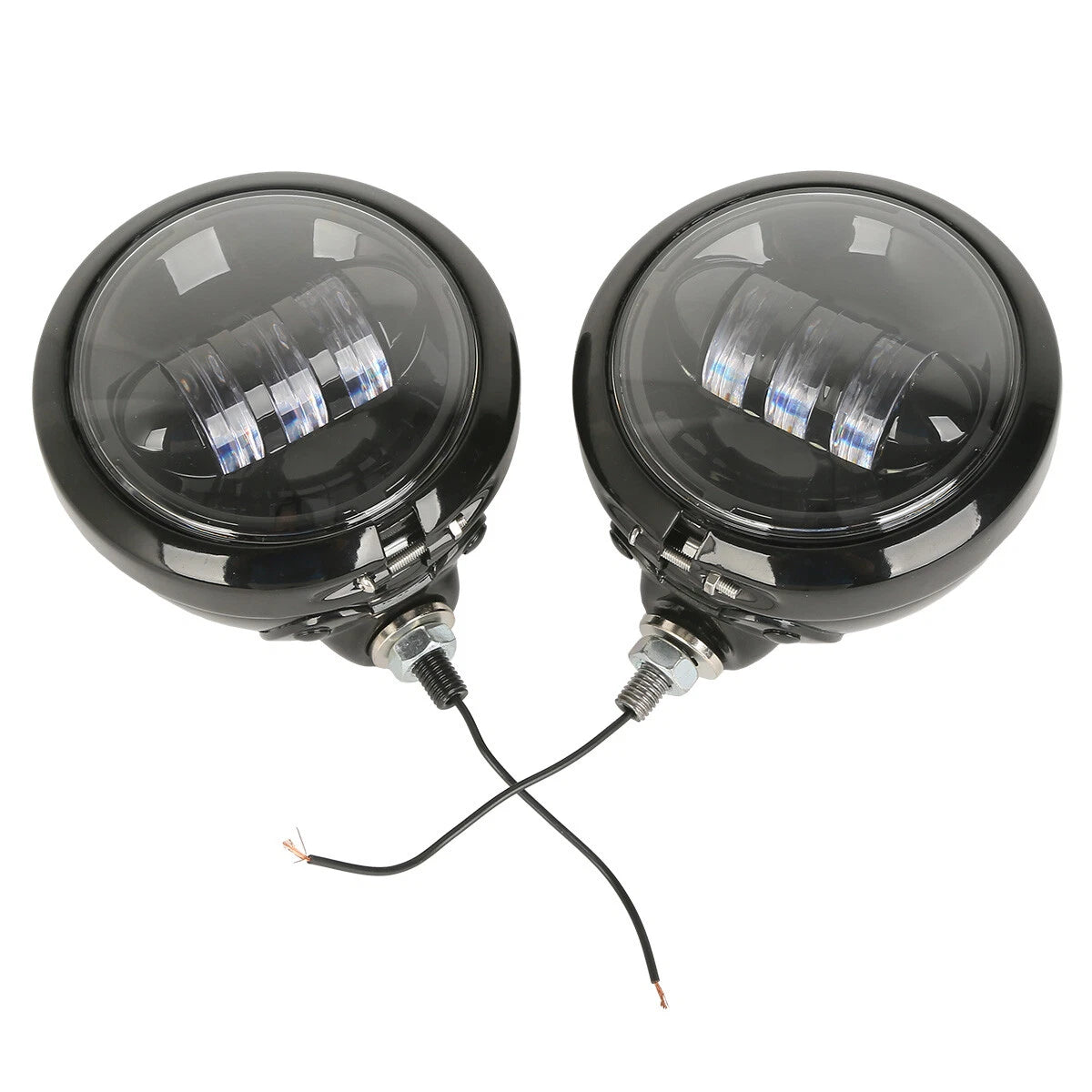 Pair 4.5" LED Fog Lights & Housing Bucket for Harley