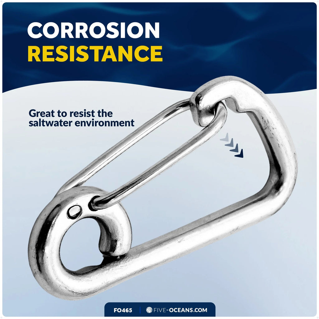 Stainless Asymmetric Snap Hook for Five Oceans (3-5/32 inches) FO465