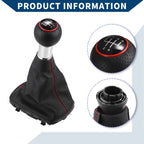 5 Speed Gear Shift Knob with Cover for Audi A3 (2000–2003) Faux Leather Black