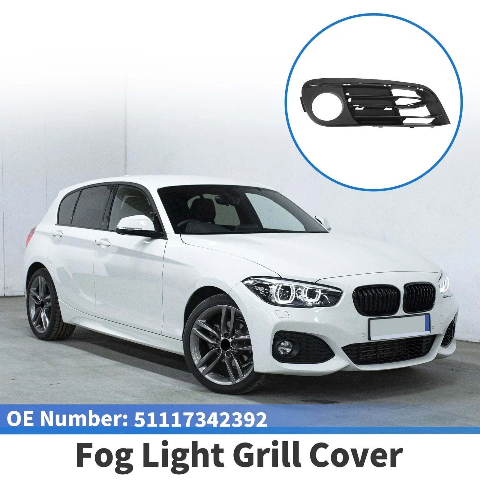 1 Pc Front Right Fog Light Grill for BMW 5 Series (2014 - 2016)