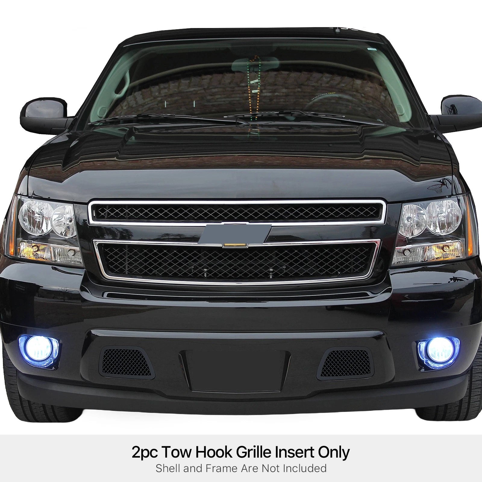 Tow Hook Grille Insert for Chevy Tahoe/Suburban (2007-2014) Stainless Black Mesh