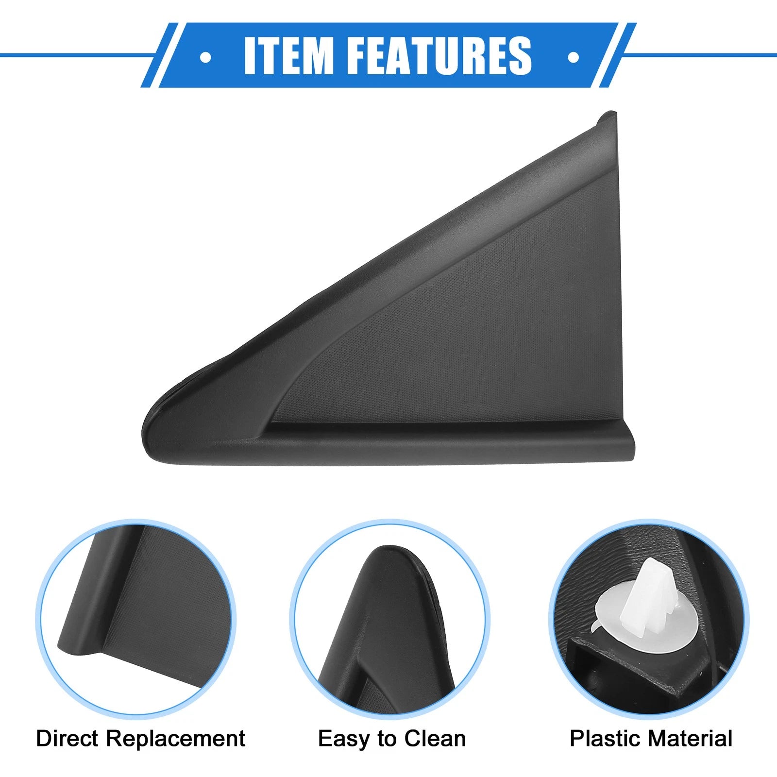 2pcs Rear Mirror Corner Triangle Fender Cover for Chevrolet Cruze (2011–2016)