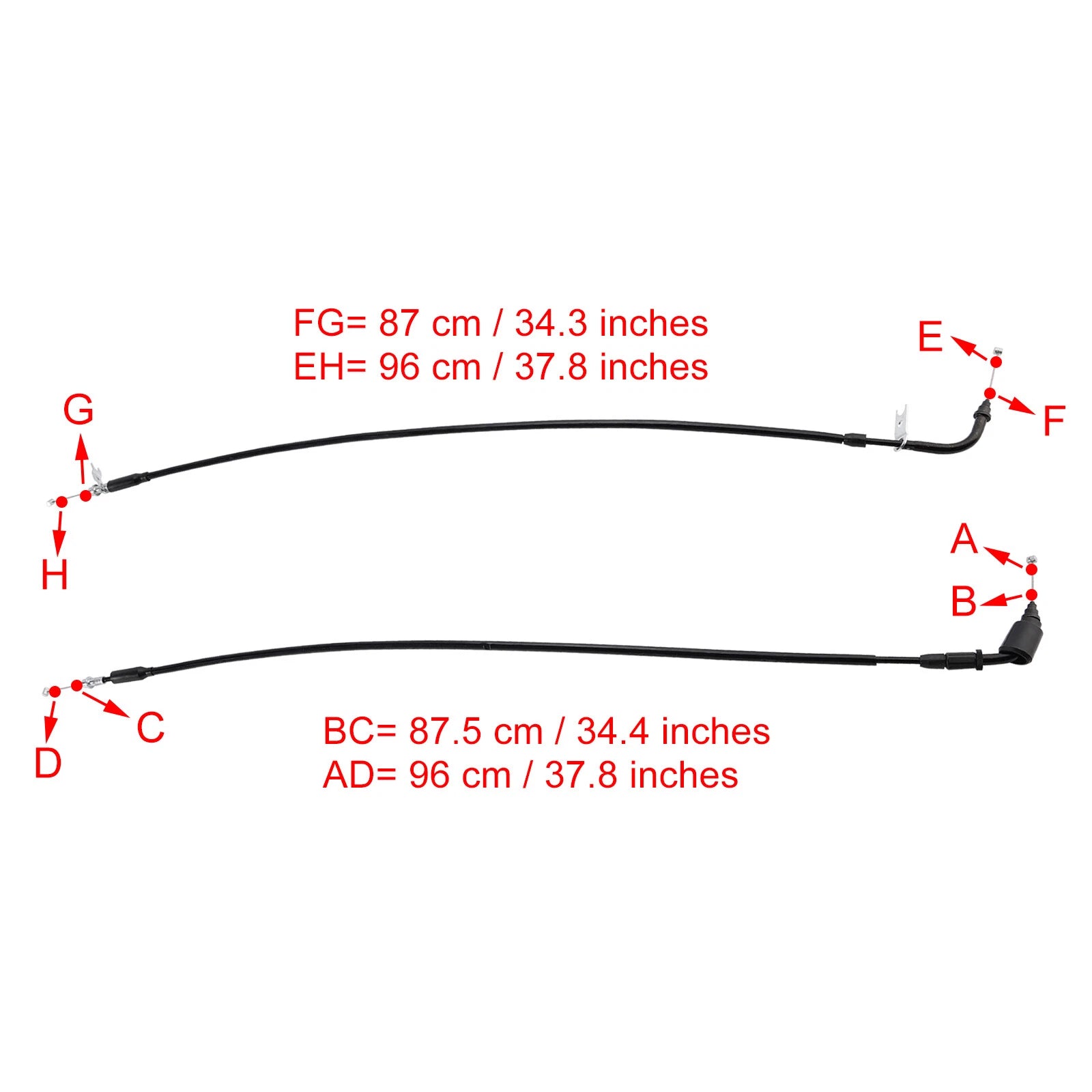 Throttle Cable Wire for Suzuki GSXR1000 (2017–2023) Black