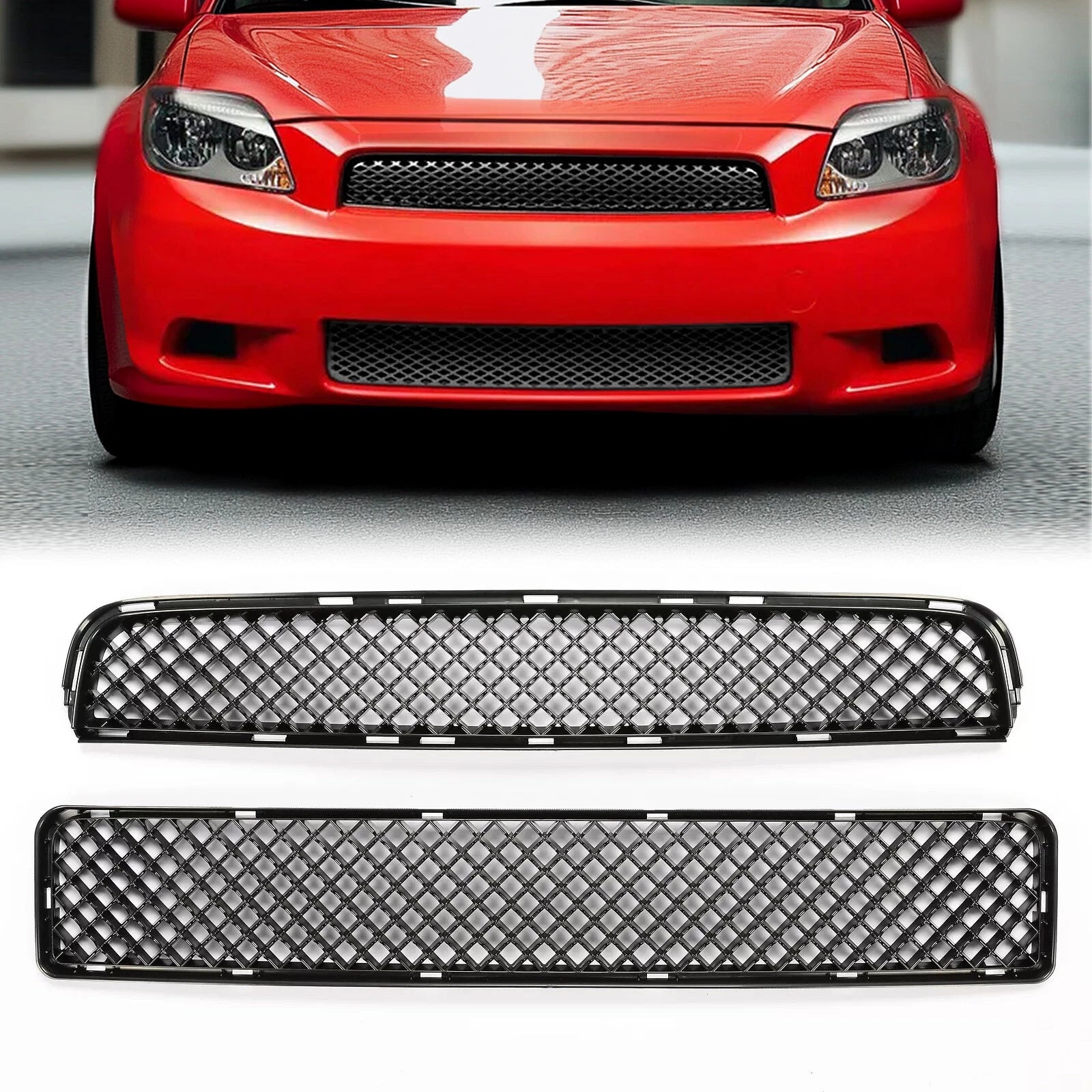 Front Upper and Lower Hood Grille Mesh Grill for Scion tC (2005–2010)