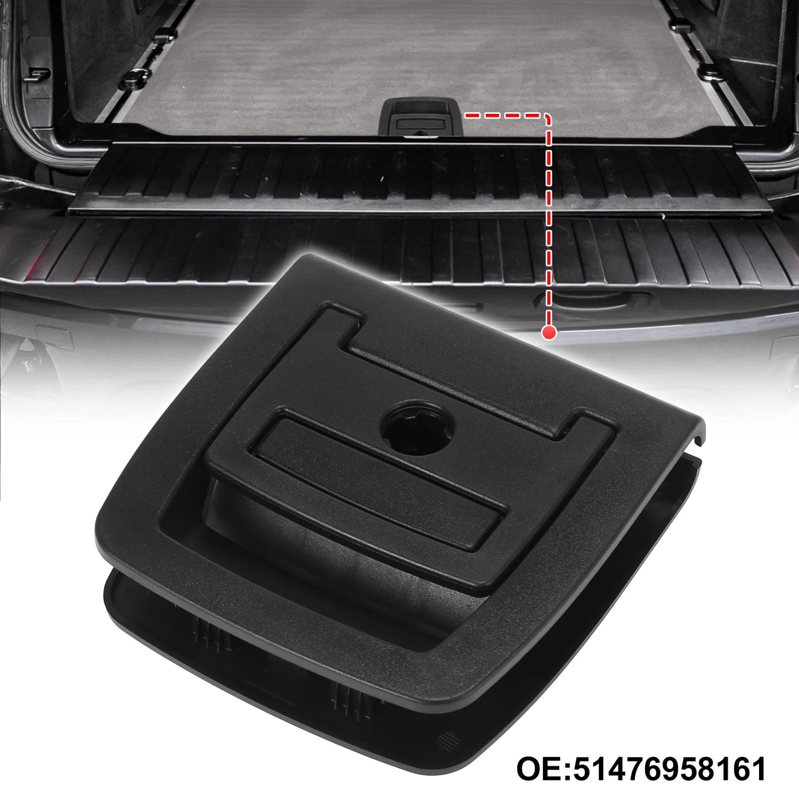 Rear Trunk Mat Carpet Handle for BMW X5 X6 (2006–2013) 51476958161