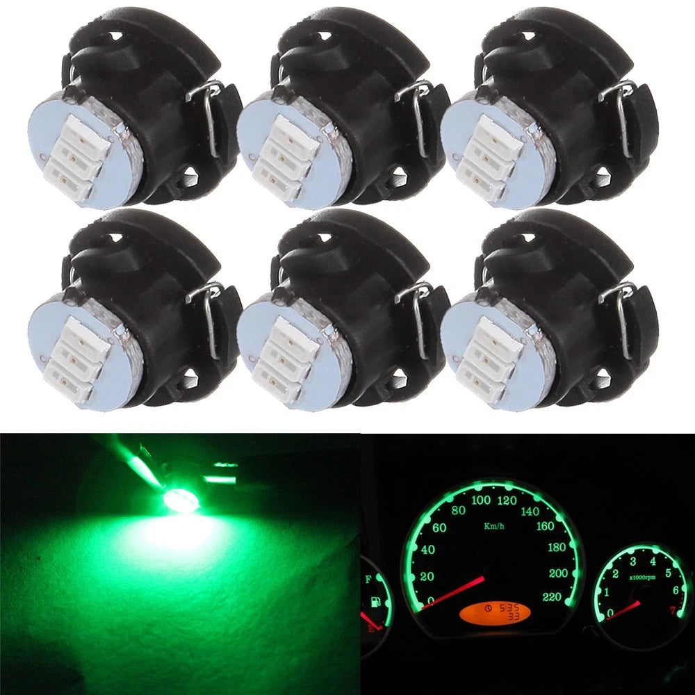 6X T5/T4.7 Neo Wedge Green 3014 LED Bulbs for Dash A/C Heater Control (N/A)