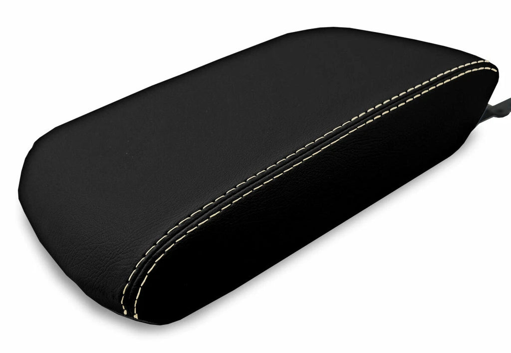 Leather Console Lid Armrest Cover for Toyota 4Runner (2010–2019) Beige Stitch